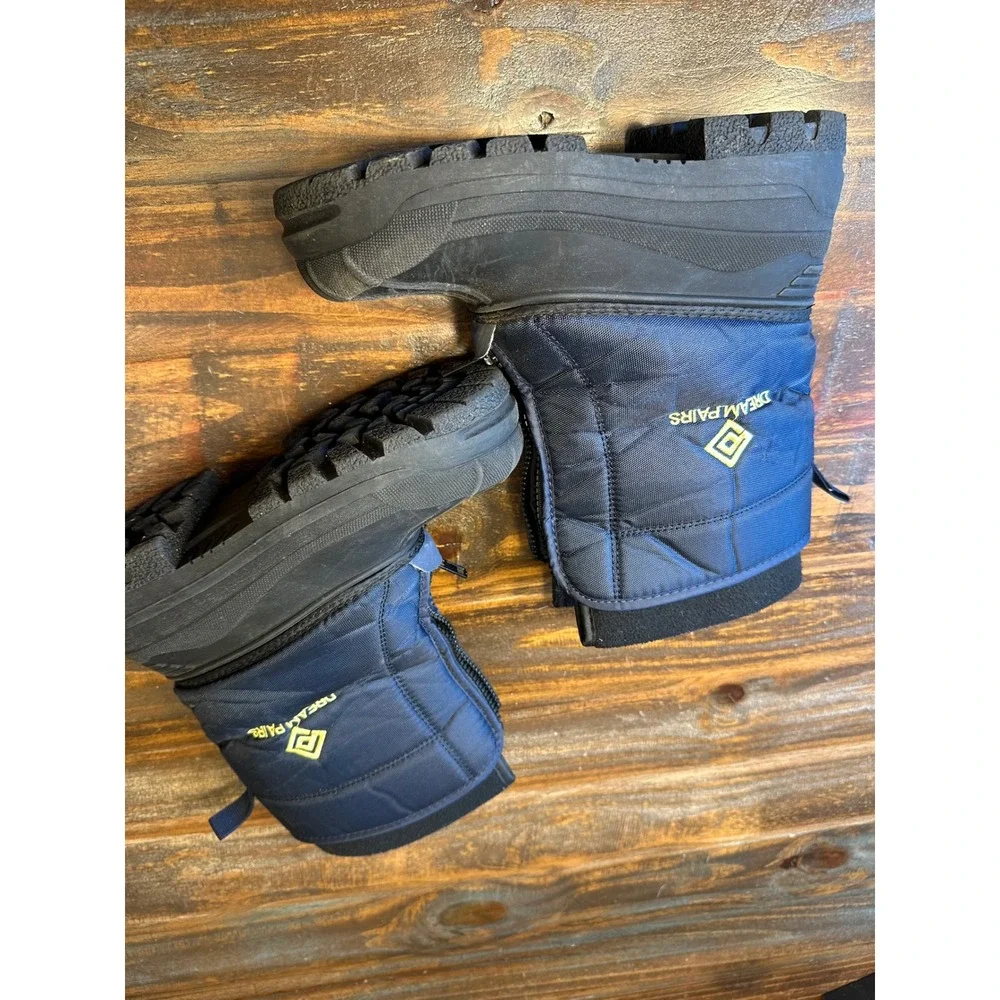 Dream Pairs Kids Winter Snow Boots Zip Closure‎ Waterproof Warm Blue Size 4